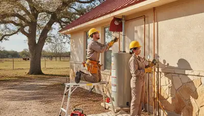 San Antonio, TX plumber repairing a residential plumbing line for emergency repair service