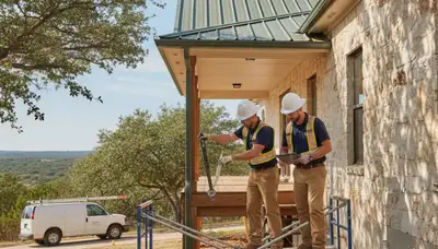 San Antonio, TX plumbing repair technician servicing a residential pipe leak