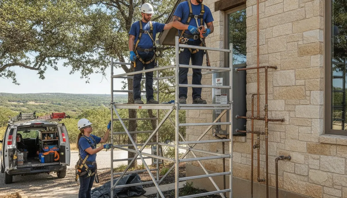 San Antonio, TX plumbing repair technician servicing residential pipes and fixtures