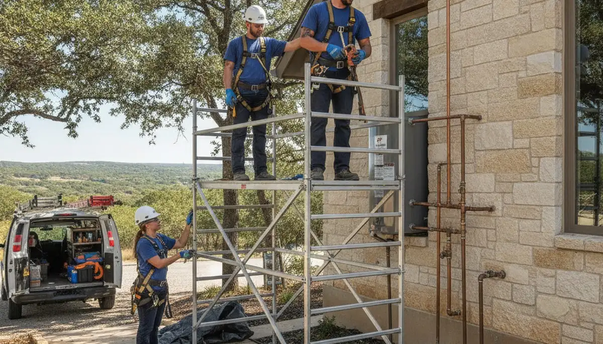 San Antonio, TX plumbing repair technician servicing residential pipes and fixtures
