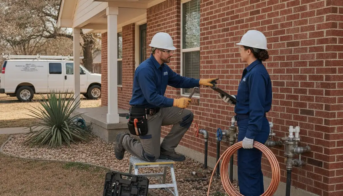 Plumber repairing a pipe in San Antonio, TX for plumbing repair services
