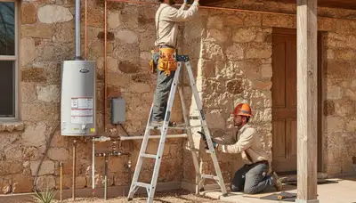 San Antonio, TX plumber repairing a residential pipe leak for fast plumbing service