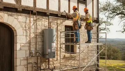 San Antonio TX plumber repairing a leak for residential plumbing service