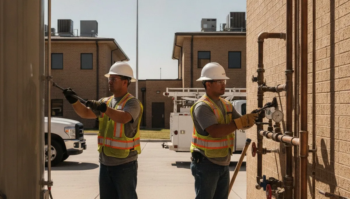 Plumber repairing a leak in San Antonio, TX for plumbing repair service