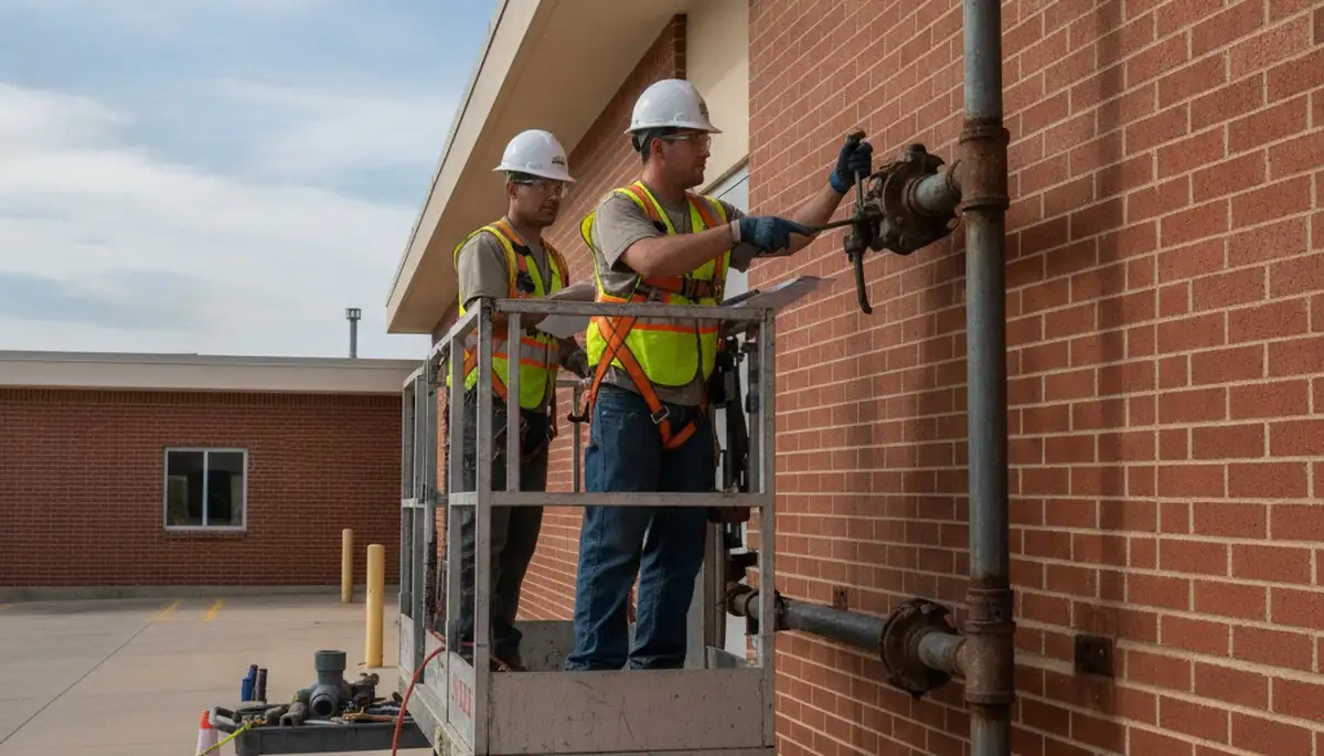 Professional plumber repairing plumbing in San Antonio, TX for residential service call