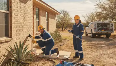 San Antonio TX plumber repairing a leak for residential plumbing service