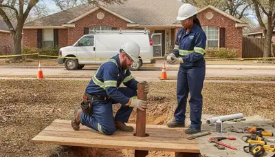 Plumber repairing a leak in San Antonio, TX for residential plumbing service