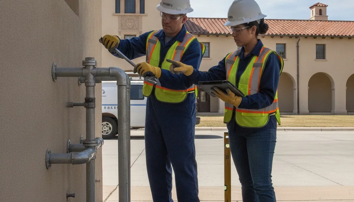 Plumber repairing a leaking pipe in San Antonio, TX for emergency plumbing service