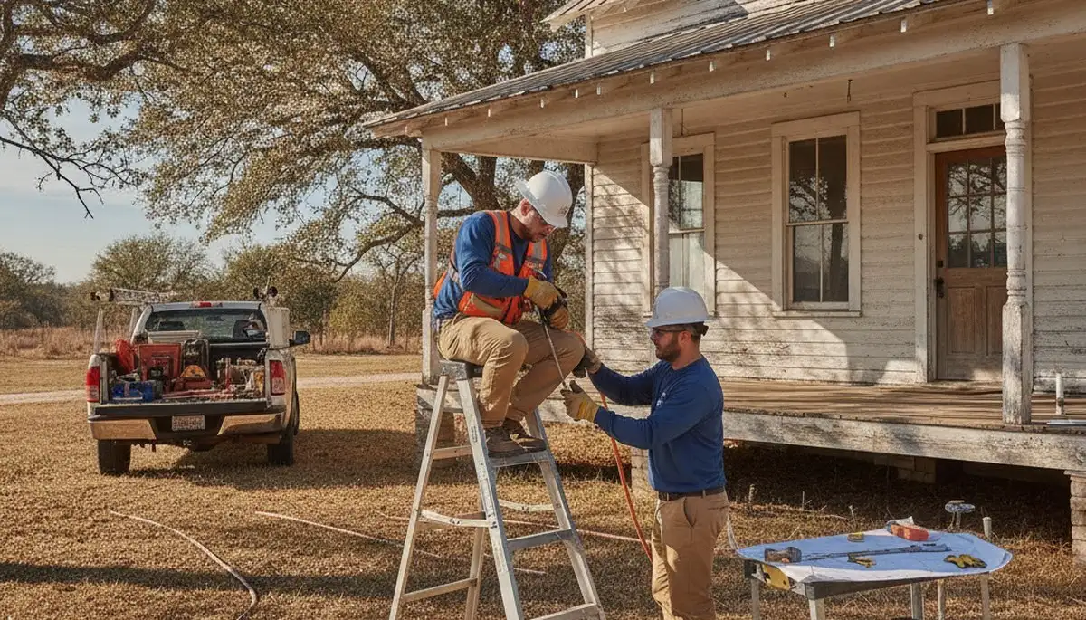 San Antonio TX plumber repairing a pipe for a plumbing service call