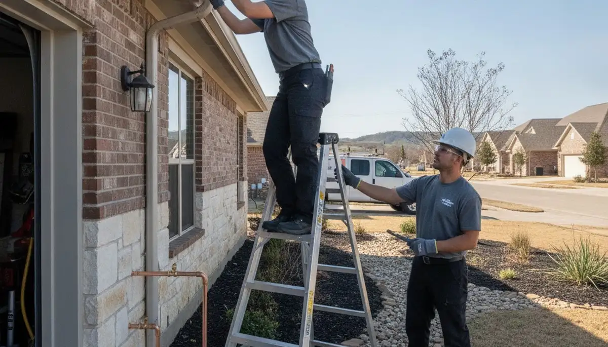 San Antonio, TX plumber repairing a leak for residential plumbing service