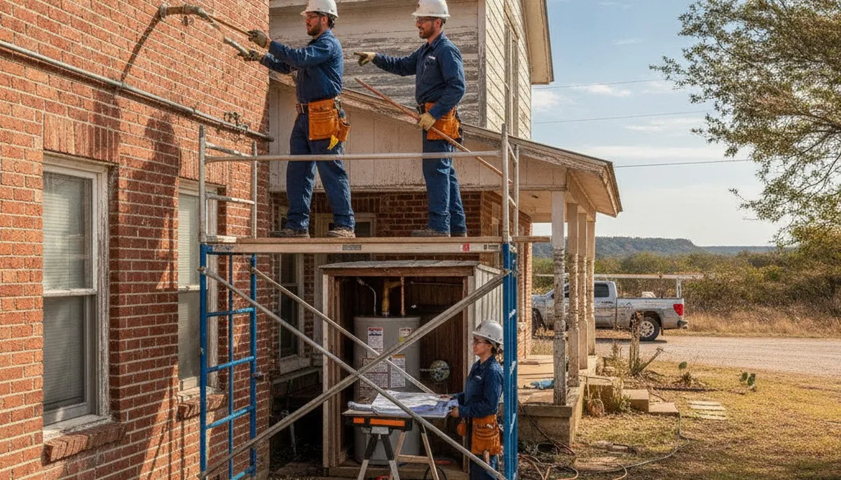 San Antonio TX plumber repairing a residential pipe leak for plumbing service