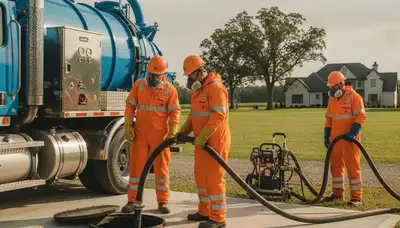 San Antonio, TX plumber providing septic pumping service for a local home system