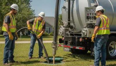 San Antonio, TX plumber pumping septic tank for residential plumbing service