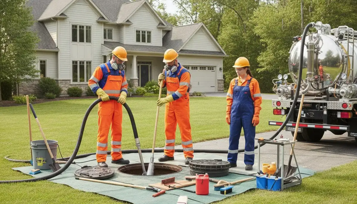 San Antonio, TX plumber cleaning septic tank for reliable home plumbing service