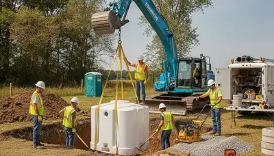 Septic tank installation in San Antonio, TX for residential plumbing repair and drainage solutions