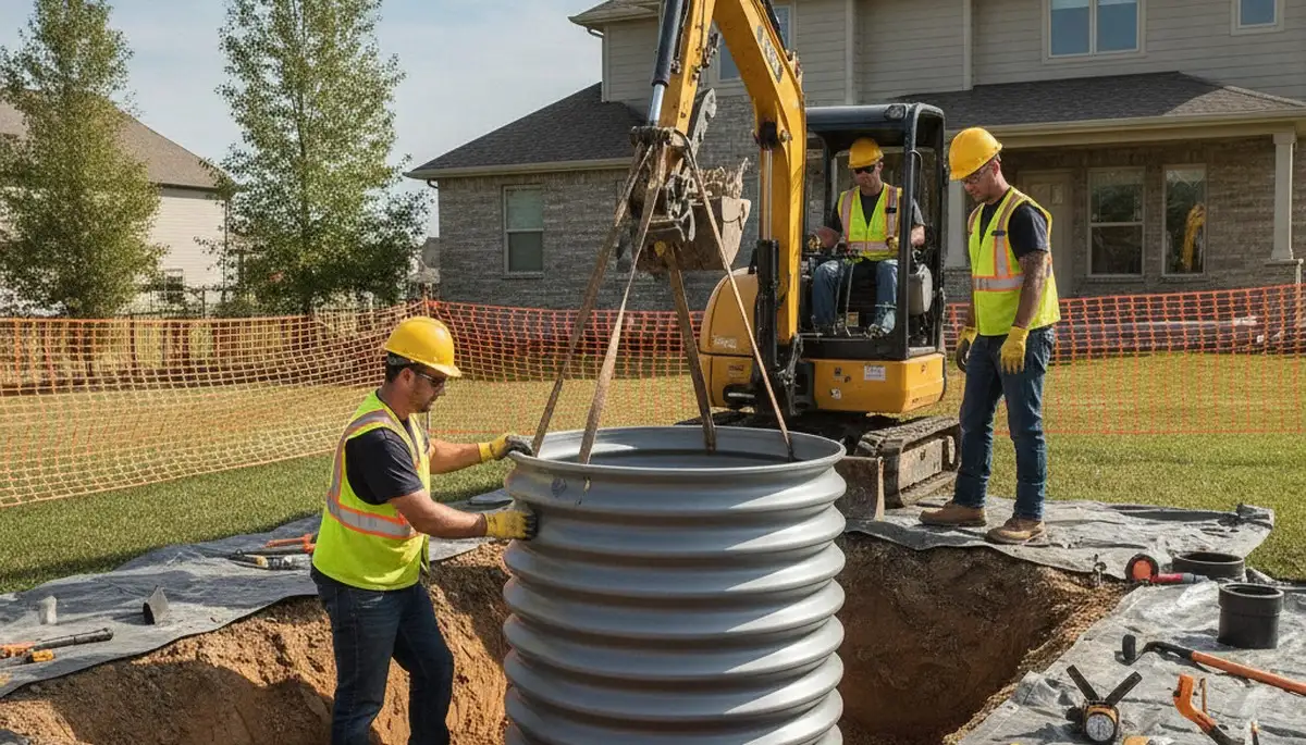 Septic tank installation service in San Antonio, TX for residential plumbing repair and drainage needs